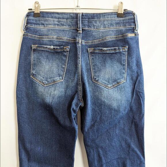 KanCan Highrise Flare Jeans 28 Raw Hem Bell Bottom Jean Factory Distressed - Picture 9 of 15